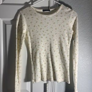Brandy Melville Floral Waffle Knit Top- Never Worn